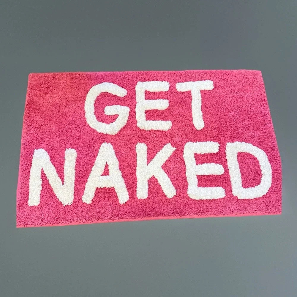 Hot-Pink Bath Mat Rug Decor Modern Dorm-Core Apartment Accent ‎ 